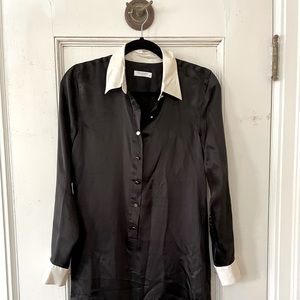 Gorgeous black and white Equipment silk dress